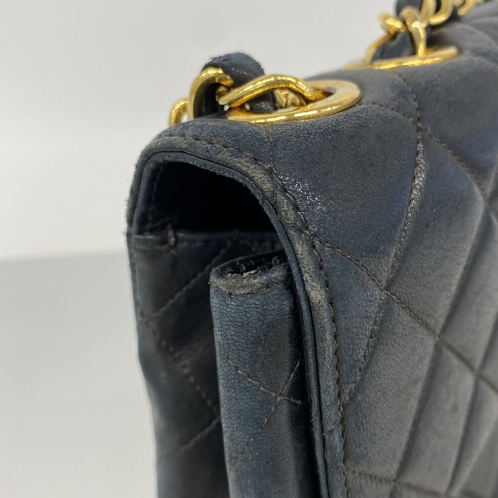 Chanel Shoulder Bag, Large Matelassé, Double Chain, Lambskin, Black, Women's - Picture 8 of 13